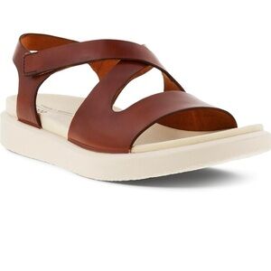 Ecco Women’s Flowt Cross Leather Strap Sandals Cognac sz 9-9.5 (S-8). Denmark
